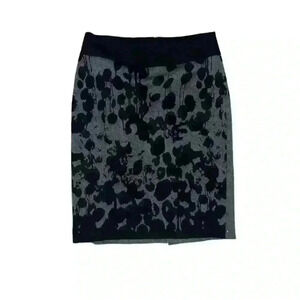 RODIKA ZANIAN gray & black Mini skirt Sz 38 Monochrome Office Siren Secretary
